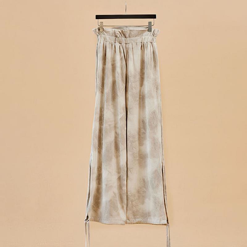 Olivenorma Pantaloni da yoga con stampa a inchiostro e nodo dritto da donna - Grigio - XL - image 5