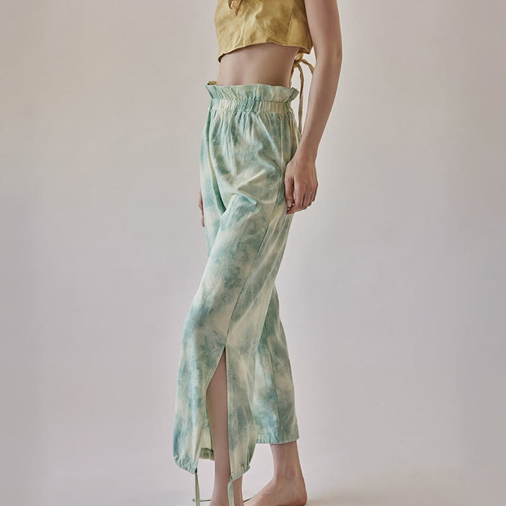 Olivenorma Pantaloni da yoga con stampa a inchiostro e nodo dritto da donna - image 11