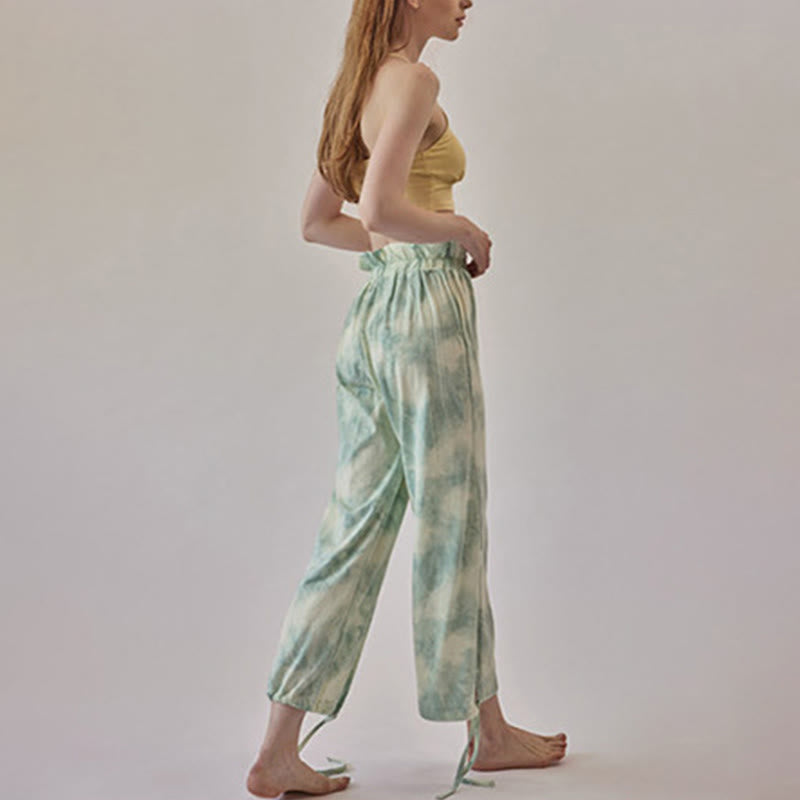 Olivenorma Pantaloni da yoga con stampa a inchiostro e nodo dritto da donna - image 12