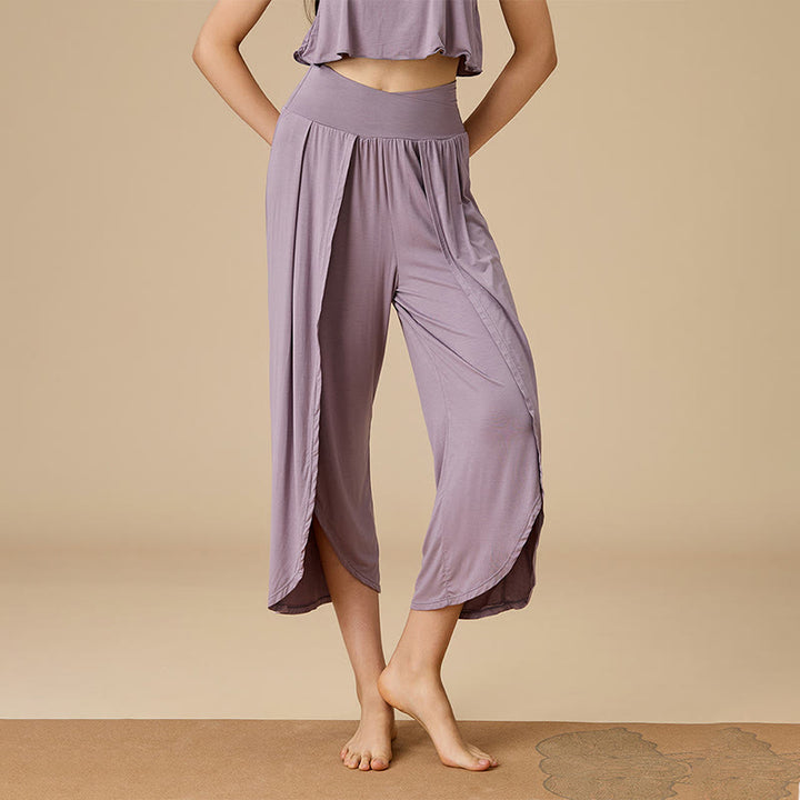 Pantaloni elasticizzati in vita in bambù Olivenorma da donna - Viola - XL - image 0