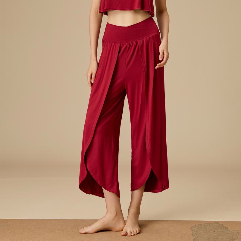 Pantaloni elasticizzati in vita in bambù Olivenorma da donna - Rosso - XL - image 4