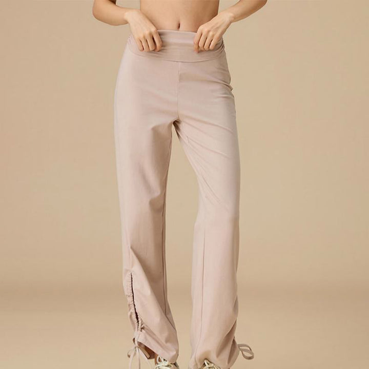 Olivenorma Pantaloni larghi con coulisse e vita alta da donna - image 10