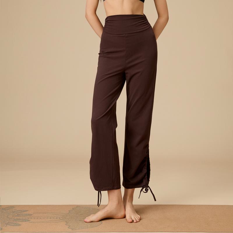 Olivenorma Pantaloni larghi con coulisse e vita alta da donna - image 2