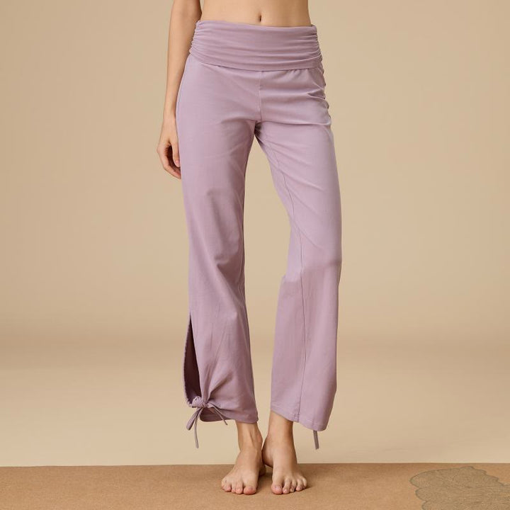 Olivenorma Pantaloni larghi con coulisse e vita alta da donna - Viola - XL - image 6
