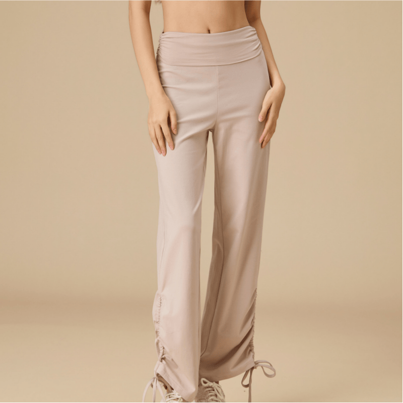 Olivenorma Pantaloni larghi con coulisse e vita alta da donna - image 11