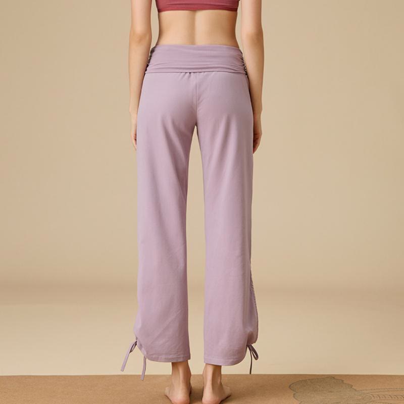 Olivenorma Pantaloni larghi con coulisse e vita alta da donna - image 8