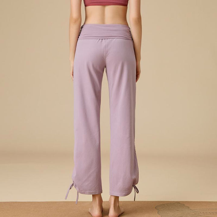 Olivenorma Pantaloni larghi con coulisse e vita alta da donna - image 8