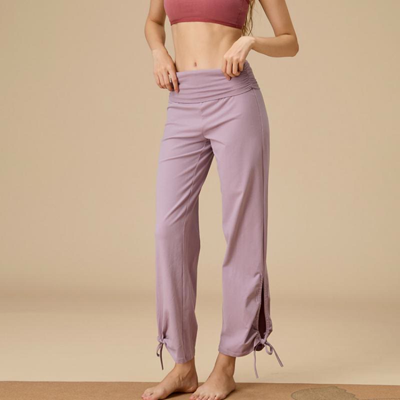 Olivenorma Pantaloni larghi con coulisse e vita alta da donna - image 7