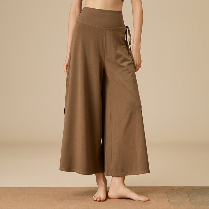 Pantaloni a gamba larga e vita alta Zen Flow da donna Olivenorma - Cacao - XL - image 0