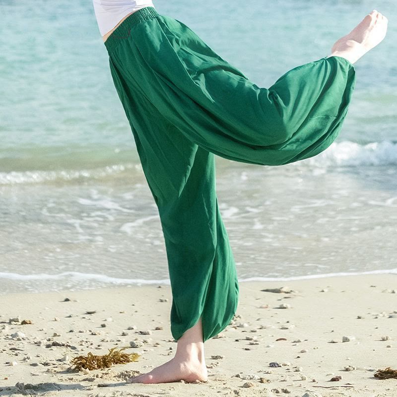 Pantaloni harem da yoga da donna Olivenorma - Erba verde - XL - image 6