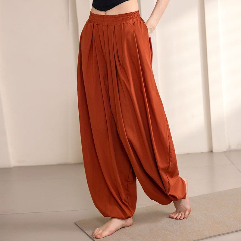 Pantaloni harem da yoga da donna Olivenorma - Rosso mattone - XL - image 0