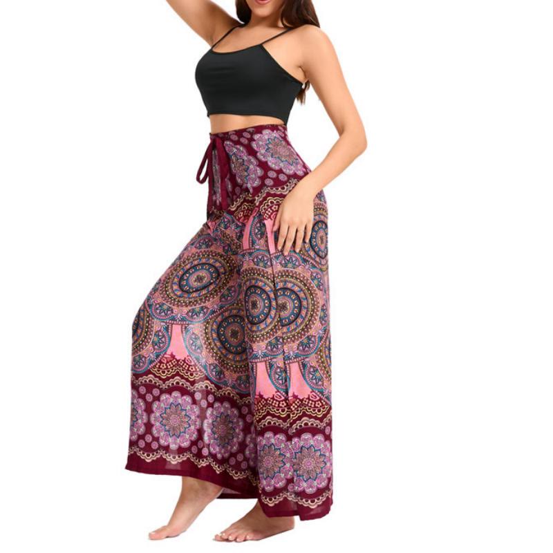 Olivenorma Pantaloni a gamba larga con motivo a farfalla bohémien da donna - image 20