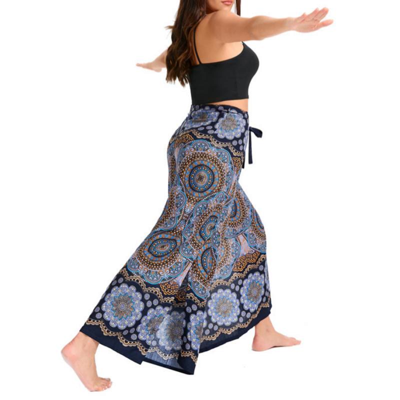 Olivenorma Pantaloni a gamba larga con motivo a farfalla bohémien da donna - image 17