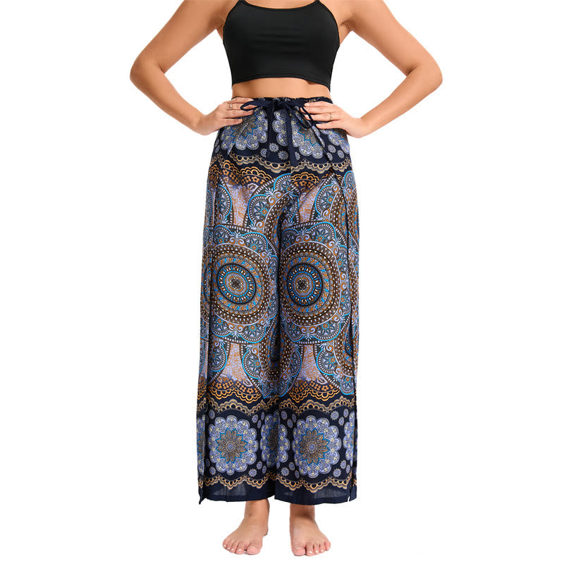 Olivenorma Pantaloni a gamba larga con motivo a farfalla bohémien da donna - image 18