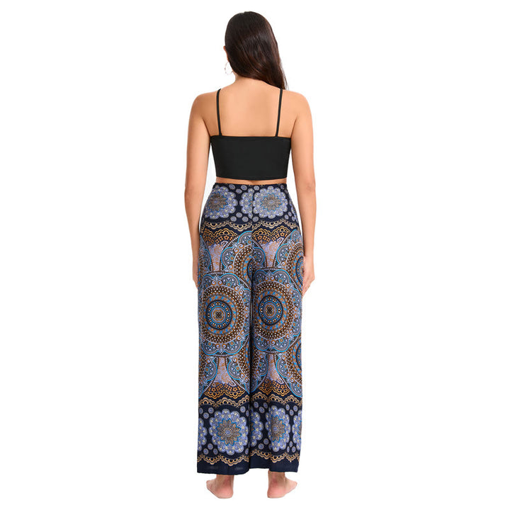 Olivenorma Pantaloni a gamba larga con motivo a farfalla bohémien da donna - image 19