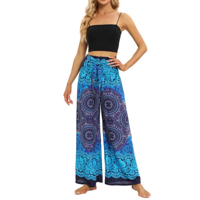Olivenorma Pantaloni larghi bohémien da donna - Blu reale - image 4