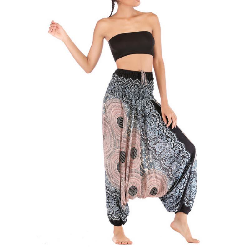 Olivenorma Pantaloni da yoga bohémien rilassati con cavallo basso da donna - image 29