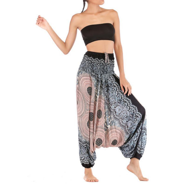 Olivenorma Pantaloni da yoga bohémien rilassati con cavallo basso da donna - image 29