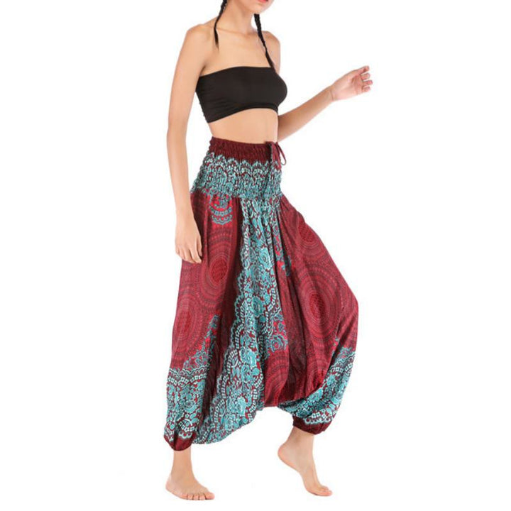 Olivenorma Pantaloni da yoga bohémien rilassati con cavallo basso da donna - image 10