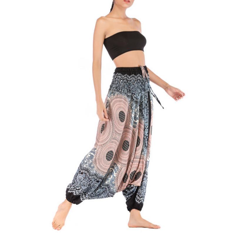 Olivenorma Pantaloni da yoga bohémien rilassati con cavallo basso da donna - image 28