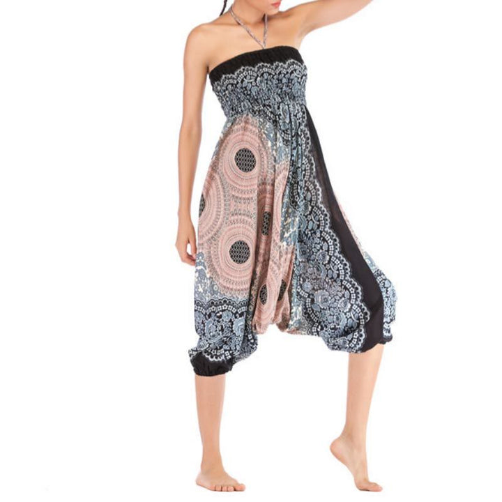 Olivenorma Pantaloni da yoga bohémien rilassati con cavallo basso da donna - image 32