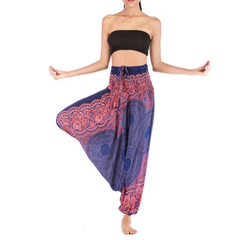 Olivenorma Pantaloni da yoga bohémien rilassati con cavallo basso da donna - image 19