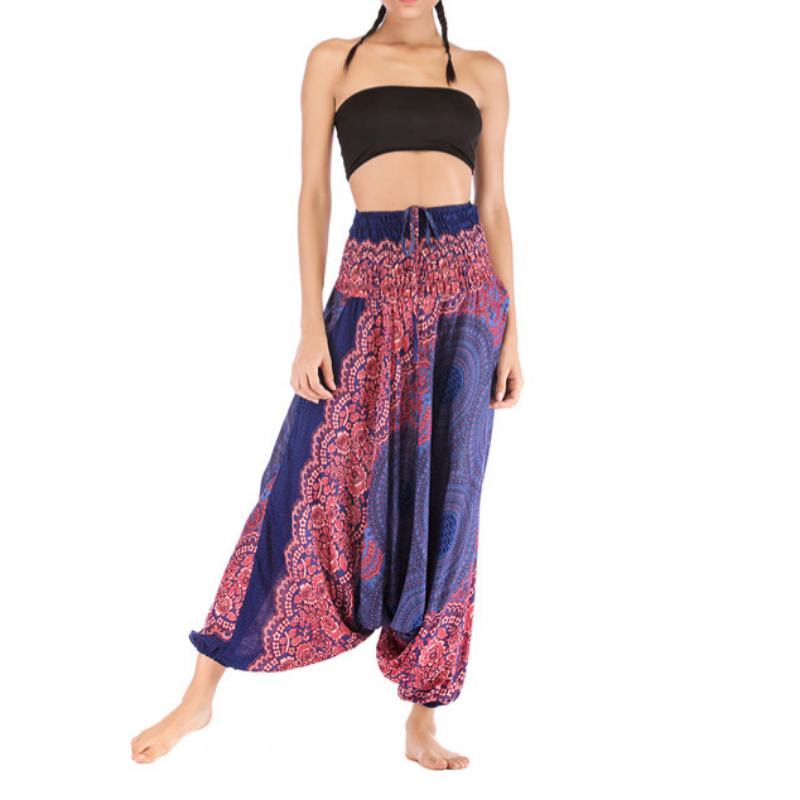 Olivenorma Pantaloni da yoga bohémien rilassati con cavallo basso da donna - image 20