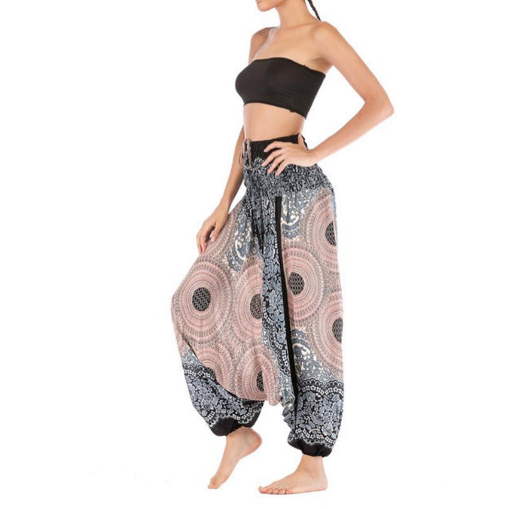 Olivenorma Pantaloni da yoga bohémien rilassati con cavallo basso da donna - image 30