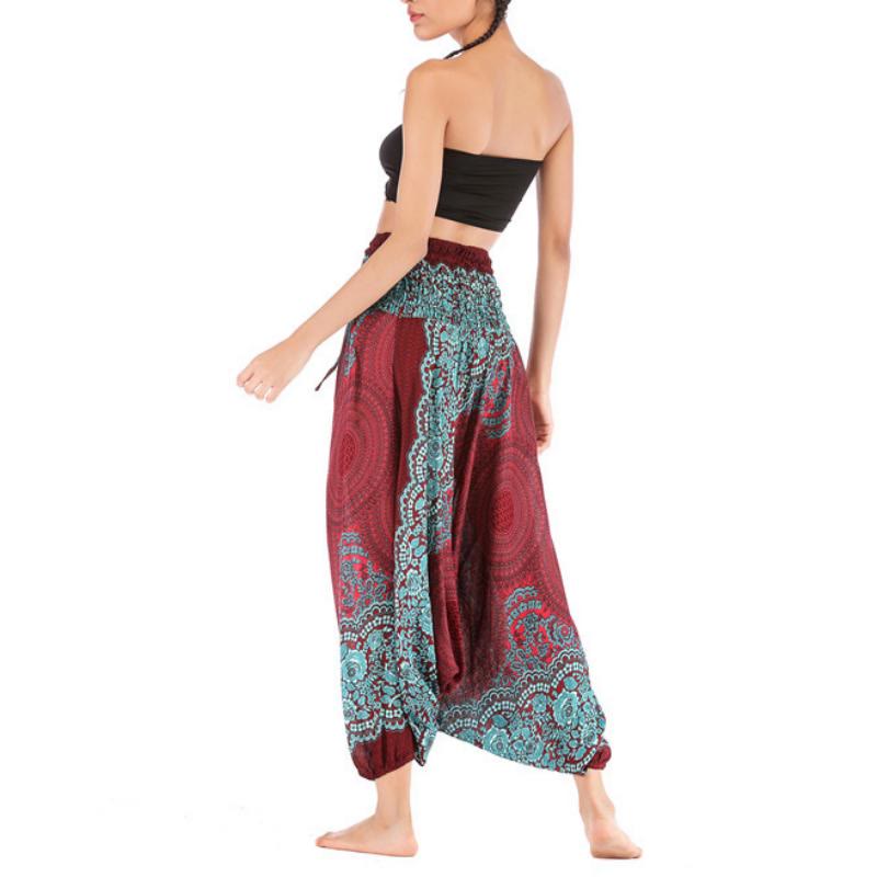 Olivenorma Pantaloni da yoga bohémien rilassati con cavallo basso da donna - image 13