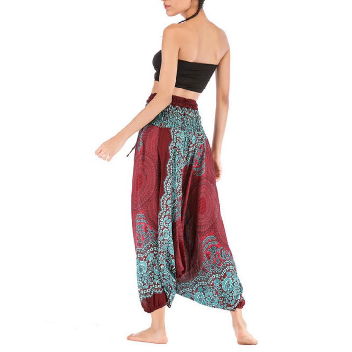 Olivenorma Pantaloni da yoga bohémien rilassati con cavallo basso da donna - image 13