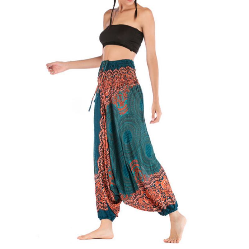 Olivenorma Pantaloni da yoga bohémien rilassati con cavallo basso da donna - image 2