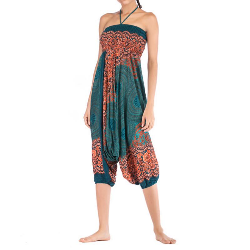 Olivenorma Pantaloni da yoga bohémien rilassati con cavallo basso da donna - image 5