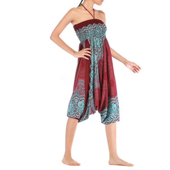 Olivenorma Pantaloni da yoga bohémien rilassati con cavallo basso da donna - image 14