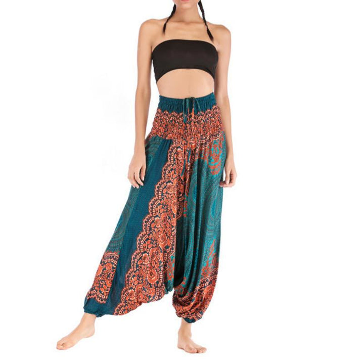 Olivenorma Pantaloni da yoga bohémien rilassati con cavallo basso da donna - image 3