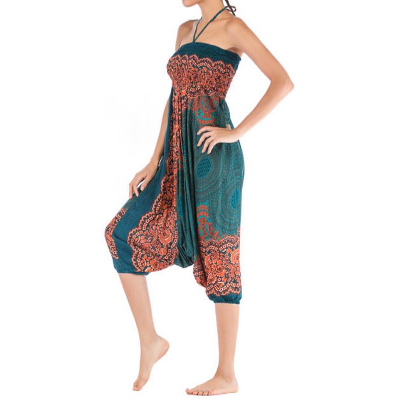 Olivenorma Pantaloni da yoga bohémien rilassati con cavallo basso da donna - image 6