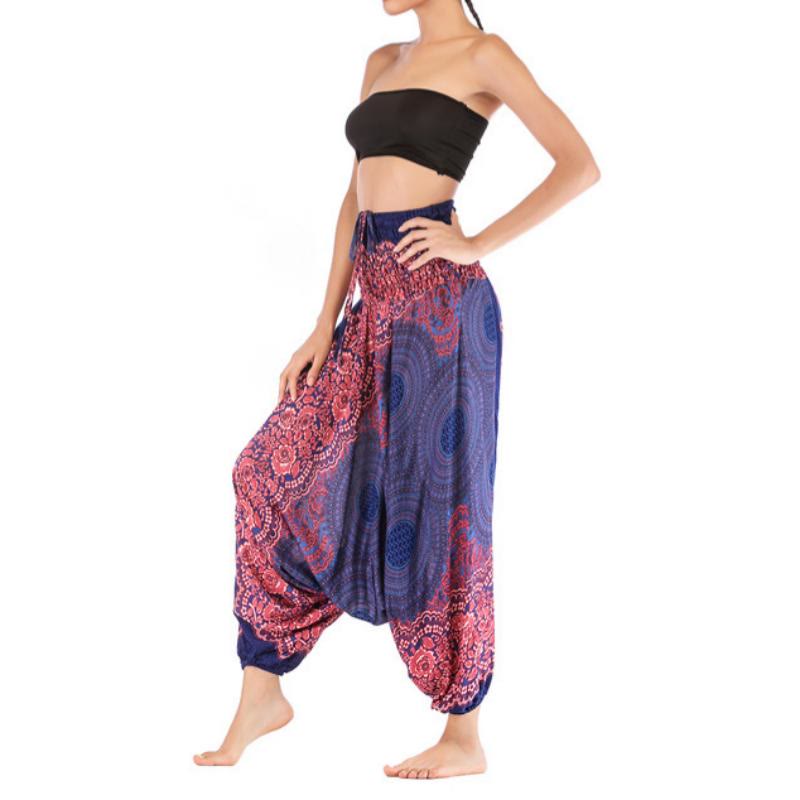 Olivenorma Pantaloni da yoga bohémien rilassati con cavallo basso da donna - image 21