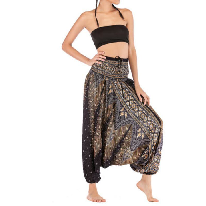 Olivenorma Pantaloni da yoga bohémien con cavallo basso da donna - image 3