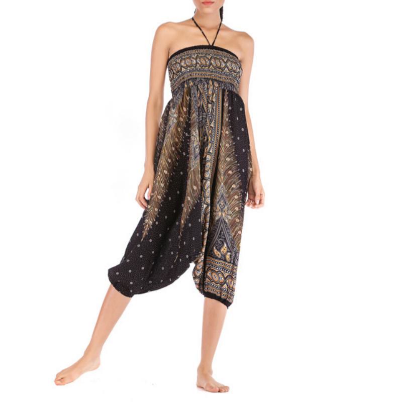 Olivenorma Pantaloni da yoga bohémien con cavallo basso da donna - image 6