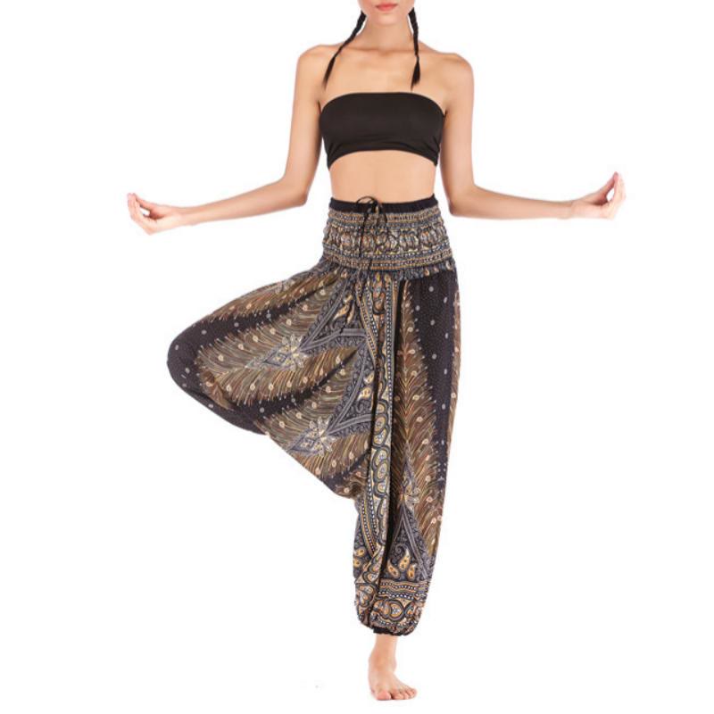 Olivenorma Pantaloni da yoga bohémien con cavallo basso da donna - image 2