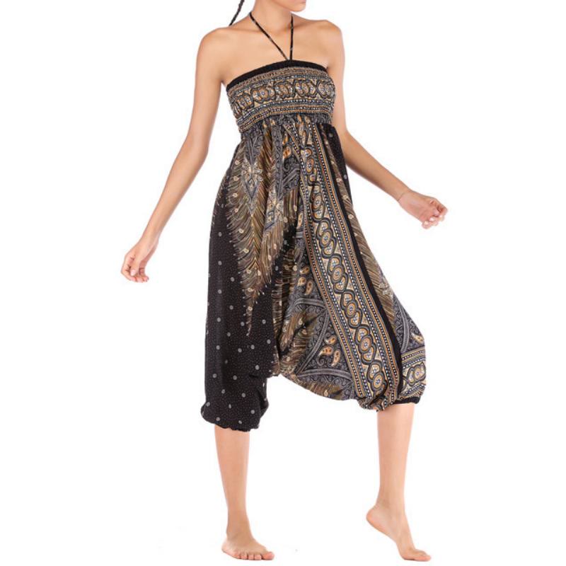 Olivenorma Pantaloni da yoga bohémien con cavallo basso da donna - image 5