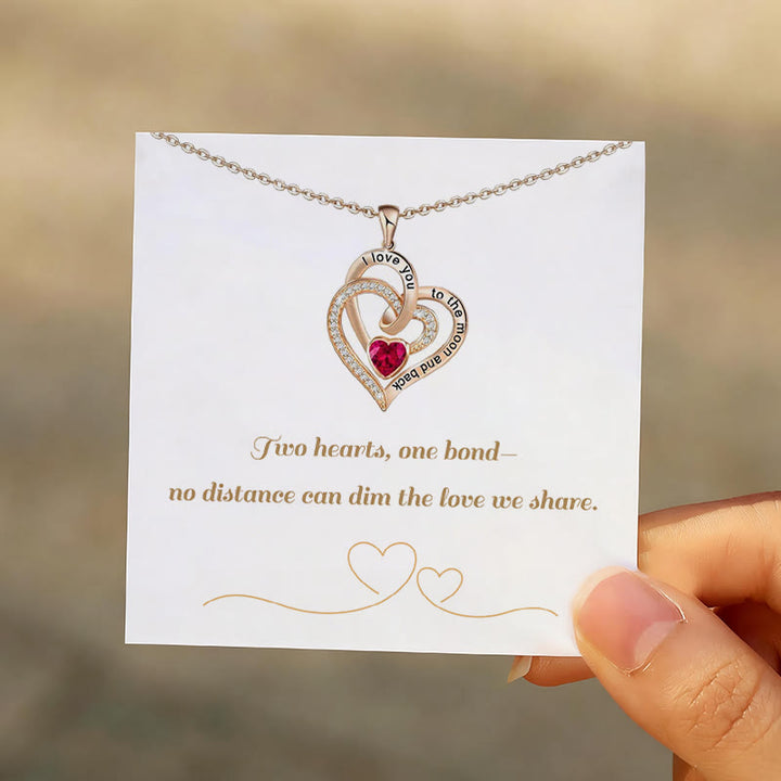 Collana con carta regalo Olivenorma Hearts and Hearts Birthstone - image 1