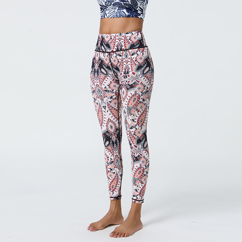 Pantaloni da yoga eleganti con stampa paisley a vita alta Olivenorma - image 2