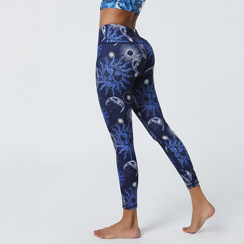 Pantaloni da yoga a vita alta con stampa sole e luna Olivenorma - image 1