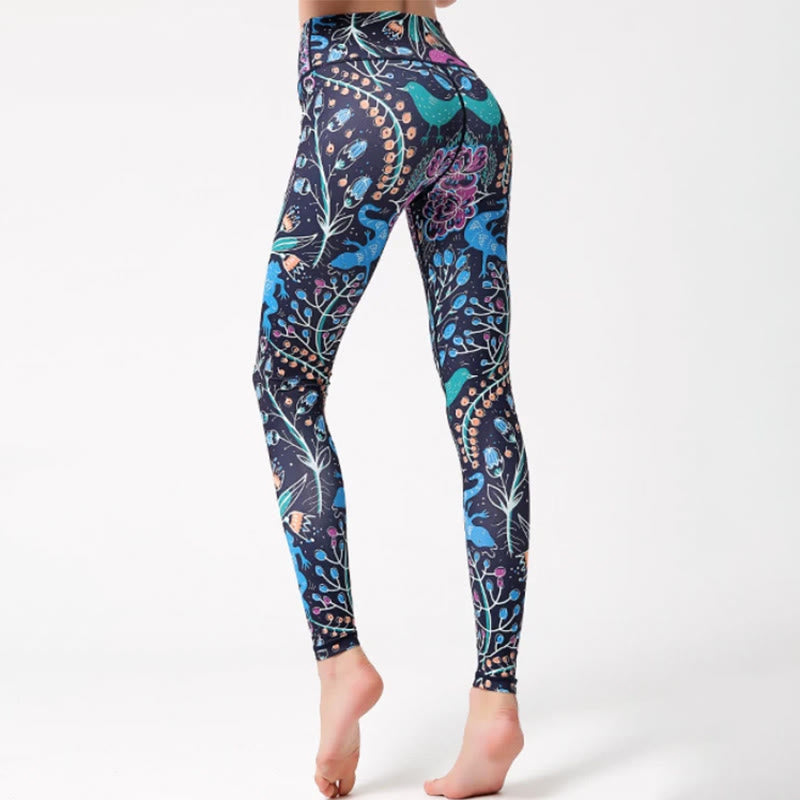 Pantaloni da yoga Olivenorma a vita alta con stampa ispirata alla natura - XL - image 0