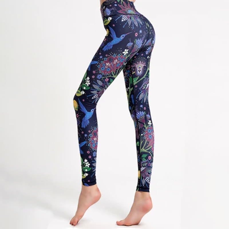 Pantaloni da yoga Olivenorma a vita alta con stampa ispirata al giardino - XL - image 0