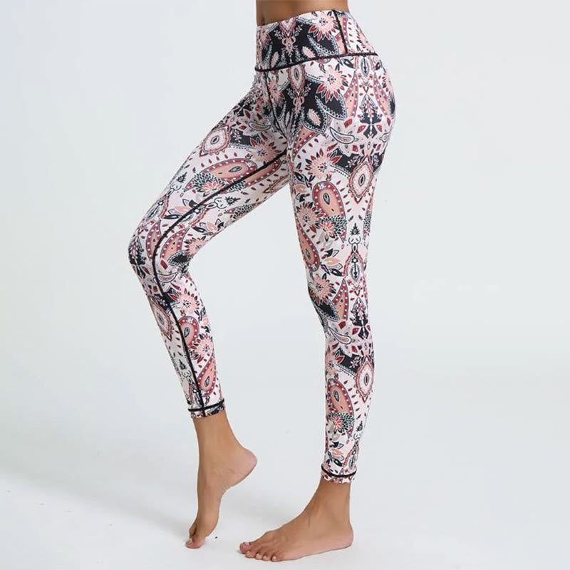 Pantaloni da yoga eleganti con stampa paisley a vita alta Olivenorma - XL - image 0
