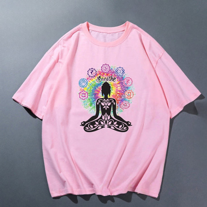 Maglietta traspirante e comoda da yoga Olivenorma rosa - Meditazione 3 - 2XL - image 6