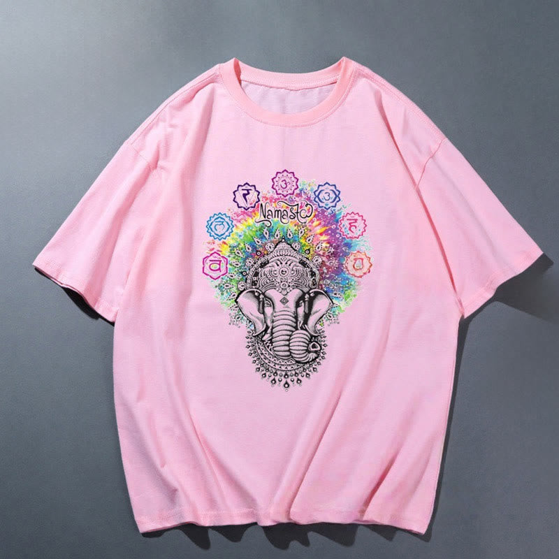 Maglietta traspirante e comoda da yoga Olivenorma rosa - Elefante - 2XL - image 1