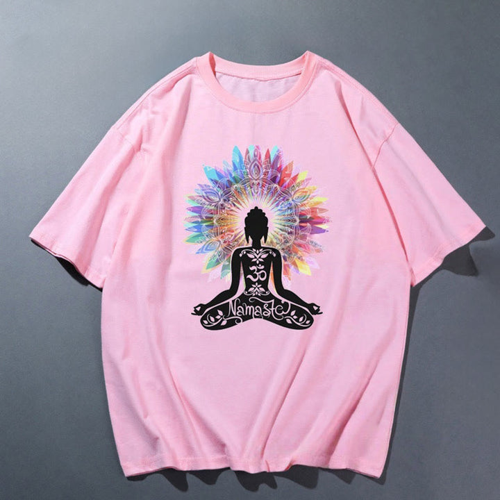 Maglietta traspirante e comoda da yoga Olivenorma rosa - Meditazione 6 - 2XL - image 9