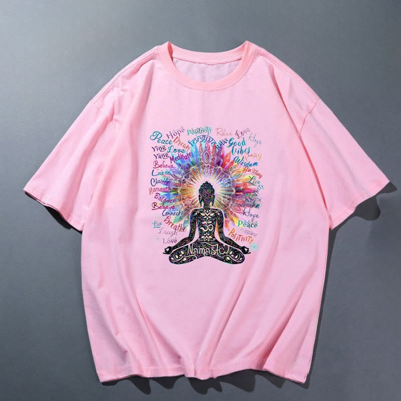 Maglietta traspirante e comoda da yoga Olivenorma rosa - Meditazione 2 - 2XL - image 5